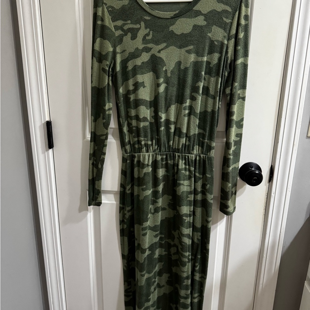 Camouflage Long Sleeve Dress